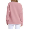 thumbnail image 6 of XPMWRP Women's Oversized Crewneck Solid Color Sweatshirt Side Slit Long Sleeve Casual Pullover Tops Winter Warm Soft Loose Clothes Pink L, 6 of 9
