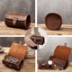 thumbnail image 4 of Caja de reloj de cuero de caballo vintage, dos cajas de almacenamiento portátiles para viajes al aire libre para relojes de pareja, 4 of 5