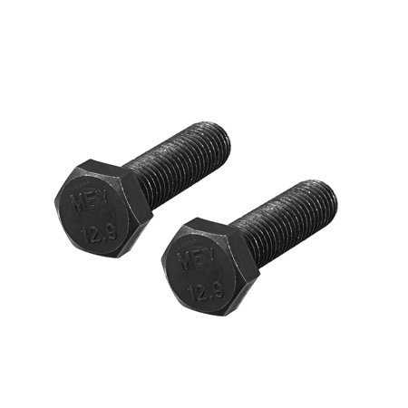 

M12x45mm Hex Bolts Left Hand Grade 12.9 Carbon Steel Black 2 Pack