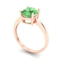 thumbnail image 2 of 2 ct Oval Cut Simulated Green Diamond Solitaire Engagement Ring for Women in 18K Rose Gold, 2 of 5
