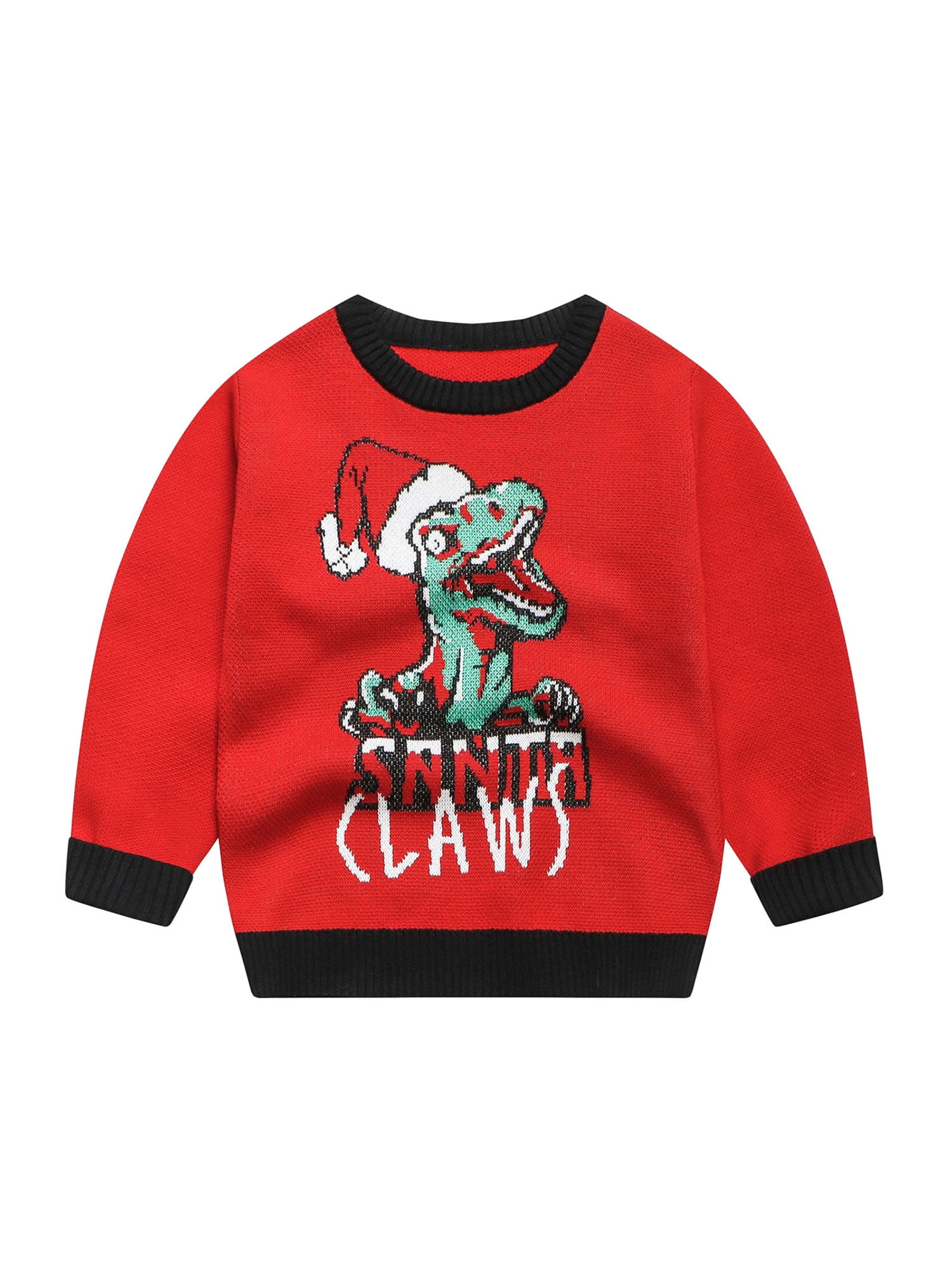 bombe Kan ikke plejeforældre Spring hue Family Christmas Sweatshirt, Cartoon Dinosaur Print Knitted  Shirt - Walmart.com