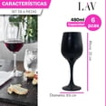 thumbnail image 3 of Set 6 Copas vidrio Cristal para Vino Tinto Lav Fame 480ML Color Negro, 3 of 3
