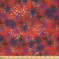 thumbnail image 2 of Ambesonne Modern Fabric by the Yard Microfiber, Underwater Creature Like Dot, 3 Yards, Dark Coral and Purple, 2 of 2
