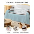 thumbnail image 4 of Blue Brown Morocco Couch Cover for Dogs, Geometric Stripes Aqua Stitching Washable Sofa Covers Slipcover for Pets Dogs Futon Cover, Couch Recliner Covers, Oversized Chair Slipcover 71"x91", 4 of 9