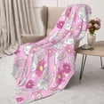 thumbnail image 3 of Fuzoiu Sunflower Rabbit Print Flannel Throw Blanket,Light Weight Warm Decorative,Throw Blanket Cover for Sofa, Couch, Bedroom,Travel-60"x50", 3 of 6