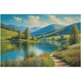 thumbnail image 3 of Natural Scene Puzzle 1000 Piece Jigsaw Puzzle Illustration of Hill in Spring,30.7"x20.8" Large Puzzle for Family Party Holiday - Each Piece is Unique, 3 of 6