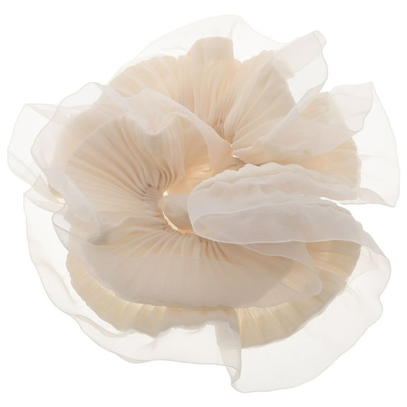 LOLIPPYY Jumbo Beige Organza Hair Scrunchie Soft Ponytail Holder Decorative Hair Rope Accessory