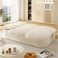 thumbnail image 6 of JERFIT 2-in-1 Convertible Sofa Bed with Reversible Blanket & Pillows, Plush Corduroy Foldable Sleeper Couch for Small Space, Living Room, Apartment, Beige, 6 of 10