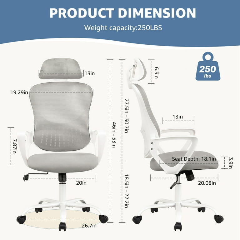 Yoyomax Ergonomic Office Chair, Adjustable Mesh Desk Chair