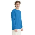thumbnail image 4 of Hanes Long Sleeve Cotton T-Shirt Unisex Garment Dyed Tee Crewneck Cotton, 4 of 7
