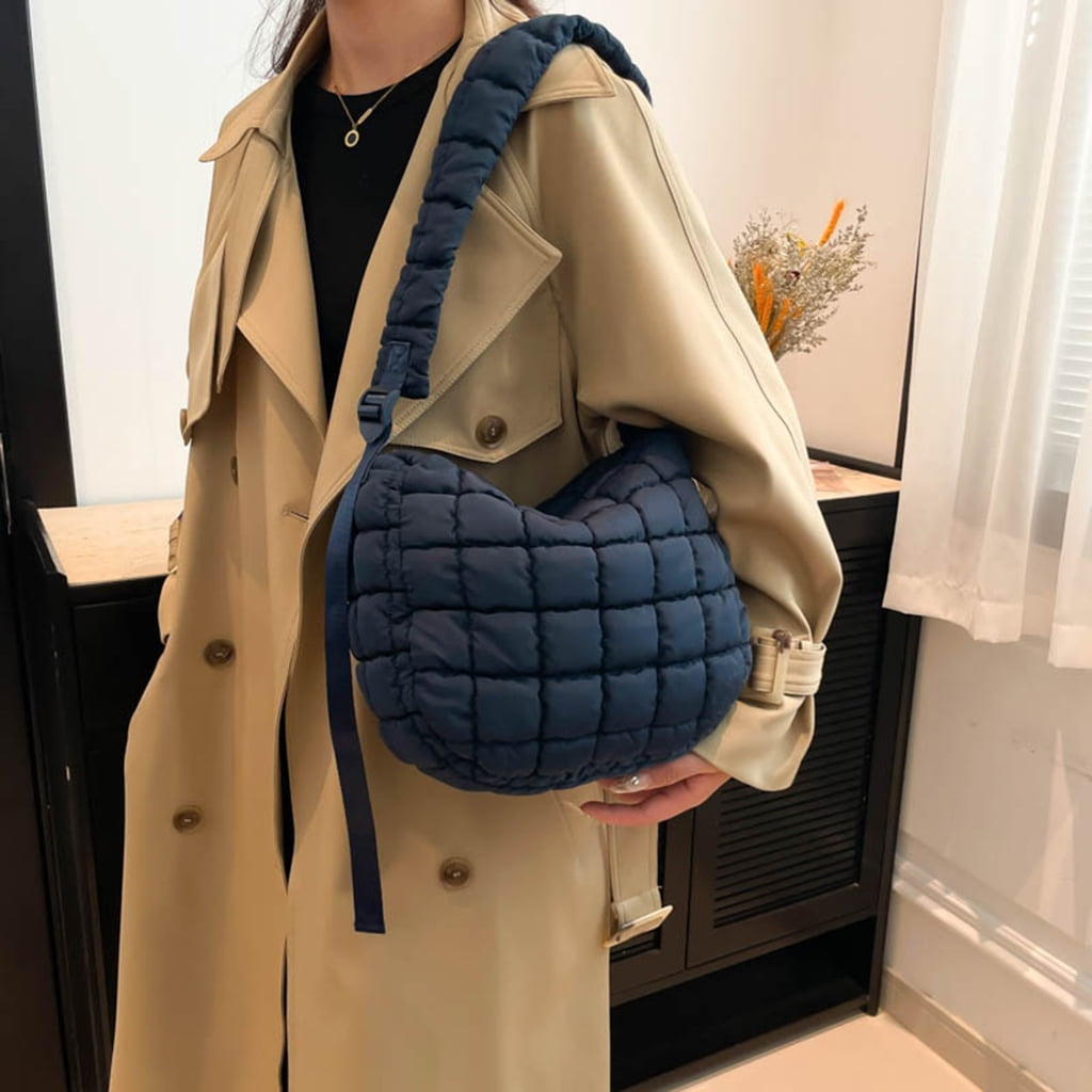 Quilted Puffer Shoulder Bag Lightweight Fashion Padded Crossbody Bag for Women