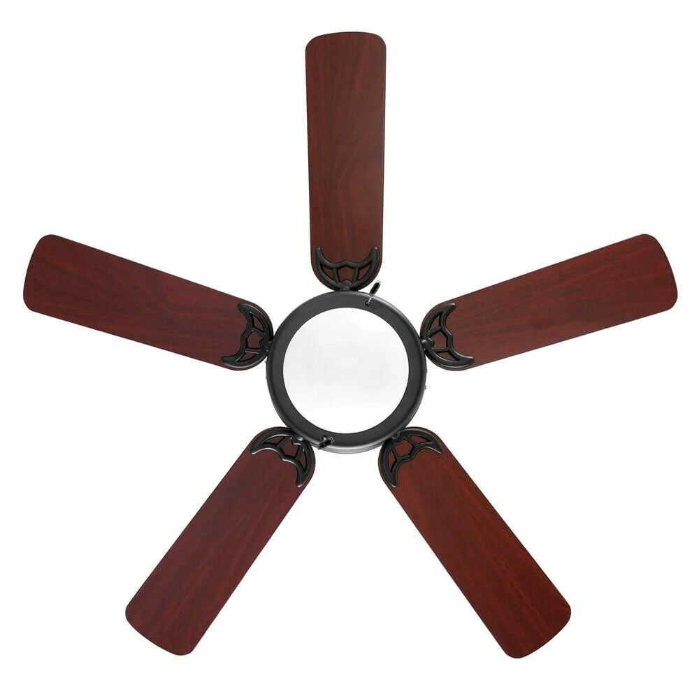 Hugger 44'' Matte Black Flush Mount Ceiling Fan with Light Kit LED Bulb Indoor 3 Speed Reversible