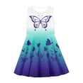 thumbnail image 2 of FKELYI Floral Butterfly Girls Sleeveless Dress Size 7-8 Years Comfortable School Kids Girls Dresses Loose Daily Life Swing Twirl Skater Dress, 2 of 5