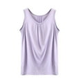 thumbnail image 2 of Tittly Vest for Women Tank Tops Women's Spring And Summer Camisole Loose Pleated Home Top Sleeveless Inner T Shirt Base Shirt T Shirts for Women Waistcoat Vest Purple 3XL, 2 of 6