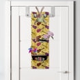 thumbnail image 2 of Guitar Hanging Pocket Organizer, Colorful Repeating Pattern with Musical Instrument and Notes, Printed Polyester Storage Bag with Pockets, 9" x 27", Mustard and Multicolor, 2 of 2