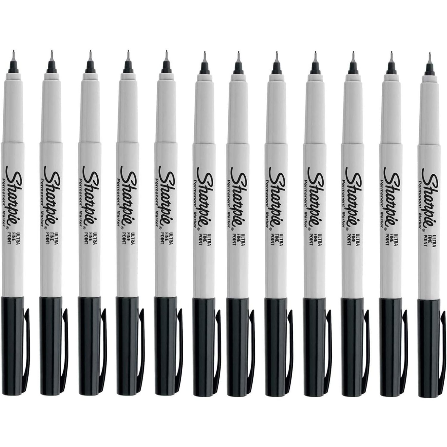 Ultra Fine Point Markers Pack (Black, 12 Count) and Chisel Tip