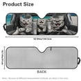 thumbnail image 5 of Uorisanigo Windshield Sun Shade for Jeeps Foldable 1 Piece White Cat Driving Print Car Sunshade for 2018-2025 Jeep Wrangler JL/2020-2025 Jeep Gladiator, 52.95x16.14 inches, 5 of 7