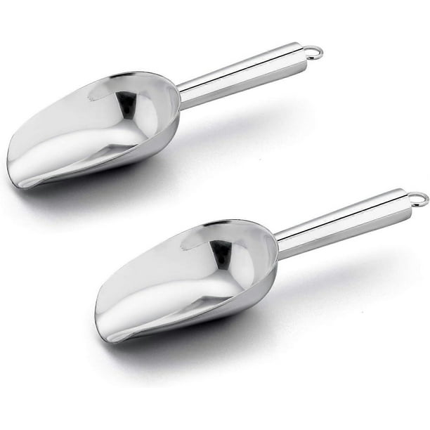 Ice Scoop Set of 2,Mini Scoop, Stainless Steel Kitchen Utility Scoops, Ideal for Candy/Ice Cube/Flour