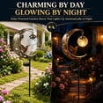 thumbnail image 3 of Hummingbird Solar Lights, Vintage Bronze Moon Cutout Solar Stake Light, Warm Glow Outdoor Ambient Lighting for Garden Patio Backyard Decor, 3 of 7