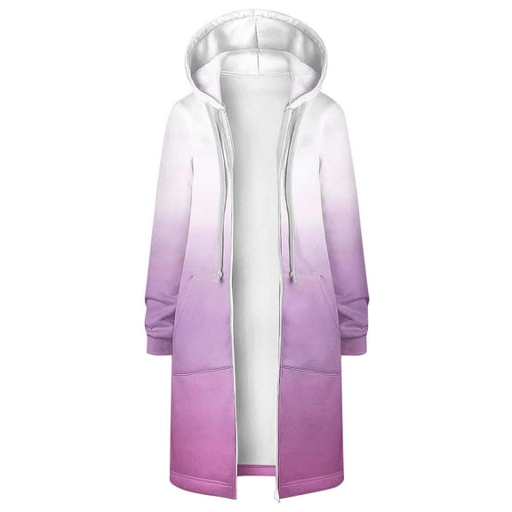 HBYJLZYG Hoodies Cardigans Sweaters Gradient Sweatshirt Jacket Long Coat, Women Loose Long Sleeve Hoodie Tops Winter Coats For Women