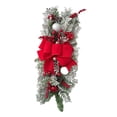 thumbnail image 3 of Adorno navideño en forma de lágrima para puerta delantera, guirnalda artificial decorativa para Navidad Flocado rojo, 3 of 9