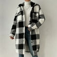 thumbnail image 2 of 2024 Autumn and Winter Fashion Plaid Jackets for Womens Plus Size Straight Cardigan Button Pocket Coat, 2 of 6