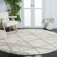 thumbnail image 2 of SAFAVIEH Hudson Amias Plush Geometric Shag Area Rug, Multi Ivory/Beige, 7' x 7' Round, 2 of 8