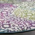 thumbnail image 3 of SAFAVIEH Watercolor Edna Abstract Colorful Area Rug, Ivory/Fuchsia, 5'3" x 5'3" Round, 3 of 7