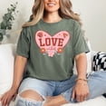 thumbnail image 2 of Heart Shaped Love Vibes Floral Art, Moss Comfort Colors T-Shirt, Medium, 2 of 3