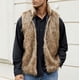thumbnail image 4 of Chaleco con capucha de piel sintética para hombre Wancir, chaqueta corta, abrigo sin mangas, 4 of 8