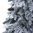thumbnail image 5 of Nearly Natural 8ft. Flocked Montana Down Swept Spruce Artificial Christmas Tree with Pinecones and 500 LED Lights, 5 of 8