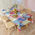 thumbnail image 3 of Rectangle Boho Patchwork Waterproof Tablecloth 60×102 Inch,Bohemian Style Stitching Colorful Floral Vintage Reusable Indoor/Outdoor Durable Table Cover for Party Kitchen Dinner Room Decor, 3 of 6