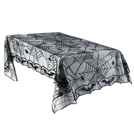 

Redempion Rectangular Lace Tablecloth Spiderweb Table Cover Halloween Party Decor Supplies Table Cloth
