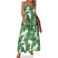 thumbnail image 1 of Vestido sin mangas con hojas de plátano tropical, ropa de mujer, verano , vestido de fiesta, noche, elegante, de lujo, celebridad, 1 of 7