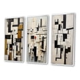 thumbnail image 3 of Designart "Urban Groove Garden Abstract Geometrics V" Modern Geometric Framed Wall Art Set Of 3 - Black Abstract Frame Gallery Set For Office Decor, 3 of 6