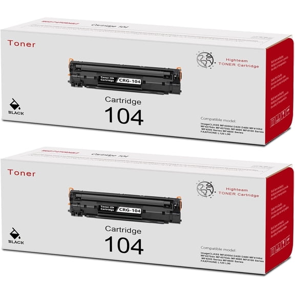 Cartridge 104 Toner Cartridge 104 Replacement for Canon CRG-104 imageCLASS MF4350d D420 D480 MF4150d MF4270dn MF4370dn MF4690 Printer Toner (Black, 2-Pack)