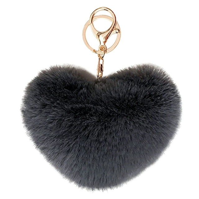 Bangcool Porte-Clés Mode Forme Cœur Pompon Pendentif Sac à Main Charme Téléphone Charme