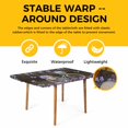 thumbnail image 4 of Purple Flowers Table Cloths for 4 Foot Rectangle Tables, Weeping Spring Floral Bicycle Wooden Farmhouse Patio Waterproof Elastic Fitted Tablecloths, Washable Rectangular Table Cover for Camping, 4 of 8