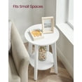 VASAGLE Round Side Table with Lower Shelf End Table for Small Spaces Nightstand White - Walmart.com