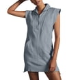 thumbnail image 2 of Jzuxvd Womens Summer Half Zip Sweatshirt Dresses V Neck Collared Sleeveless Workout Tunic Mini Dress Light Gray XXL, 2 of 8