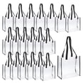 thumbnail image 1 of Bolsas de tote transparentes de PVC Uxcell aprobadas por el estadio, bolsa de plástico reutilizable para playa con asa para trabajo y deporte, paquete de 20, 1 of 6