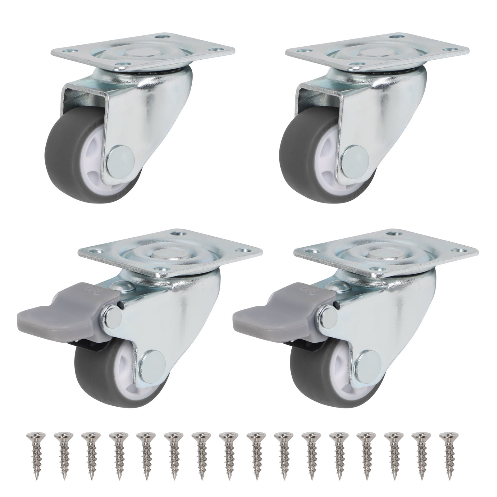 QLOUNI 4 Small Castors for Furniture 25 mm Screws 10 kg Transport