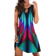thumbnail image 1 of WILLBEST Vestidos Casuales para Mujer Vestido Suelto de Verano para Mujer, sin Mangas, Estampado Floral, Cuello En V, Ahuecado, Informal, para Playa, Minivestido XXXGrande, 1 of 3