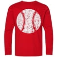 thumbnail image 3 of Inktastic Distressed Baseball in White Long Sleeve Youth T-Shirt, 3 of 5