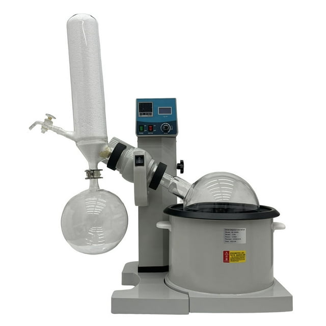 INTBUYING 5L Auto Lifting Rotary Evaporator with Speed and Temperature LCD Display Lab Equipment 110V
