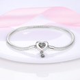 925 Sterling Silver Palm Clasp Snake Chain Bracelet Basic Charm