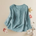 thumbnail image 7 of ZJXFGS Womens Blouses formal Tops Cute Blouses Basic Tops for Woman Plus Size Blouses 3/4 Length Sleeve Womens Tops Cute Blouses for Women Blue 3XL, 7 of 7