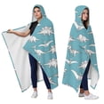 thumbnail image 2 of Wearable Blanket,Blue Dinosaurs Skeletons Pterosaurs Pattern Hooded Wearable Flannel Blanket for Adults & Teens,Winter Poncho Shawl Wrap Cape Cozy Anti-Pill,50"x60", 2 of 5