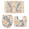thumbnail image 2 of Abstract Color Block Bathroom Rugs Set Black Yellow Ocean Coral Non Slip Absorbent Soft Bath Mats 3 Piece Set with Bathroom Rug, U-Shaped Floor Mat, Toilet Seat Cover Large Size, 2 of 9