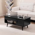 thumbnail image 6 of Costway Lift Top Coffee Table with Storage Hidden Compartment Cabinet & Open Shelf Black, 6 of 11
